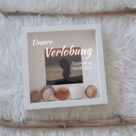 Aufkleber - Verlobung - Motiv 1-8 | DIY Bilderrahmen - Verlobungserinnerung | Personalisierte Schriftzüge zum Aufkleben - SelfmadeStudio