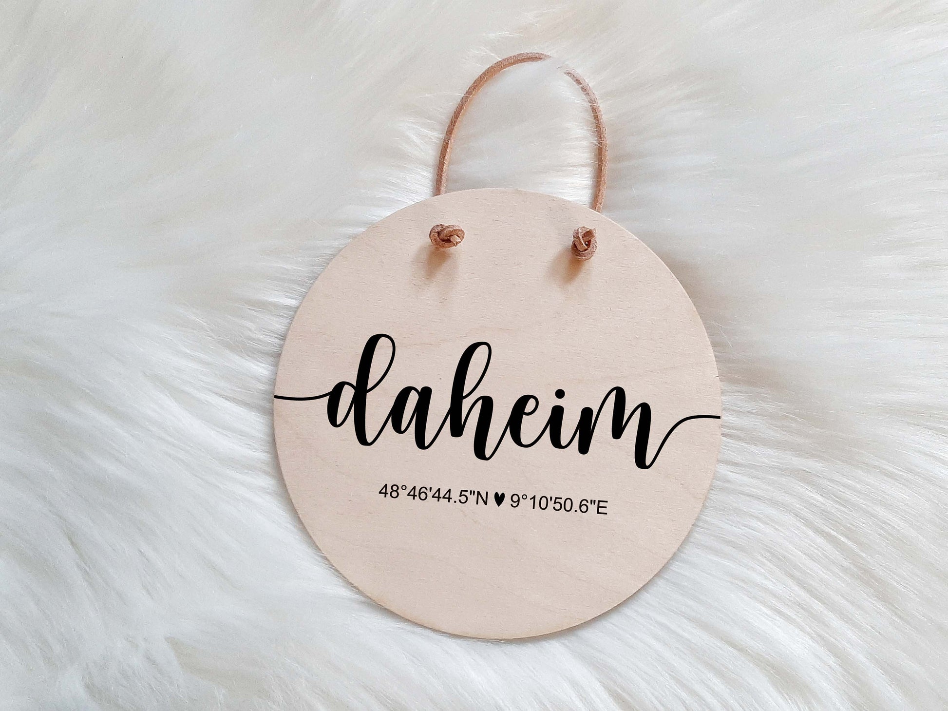 Koordinaten Home - Holzschild Rund - verschiedene Motive! Zum legen / aufhängen! Geschenk Idee, Familien Geschenk, Daheim,Home, Wohnung Deko