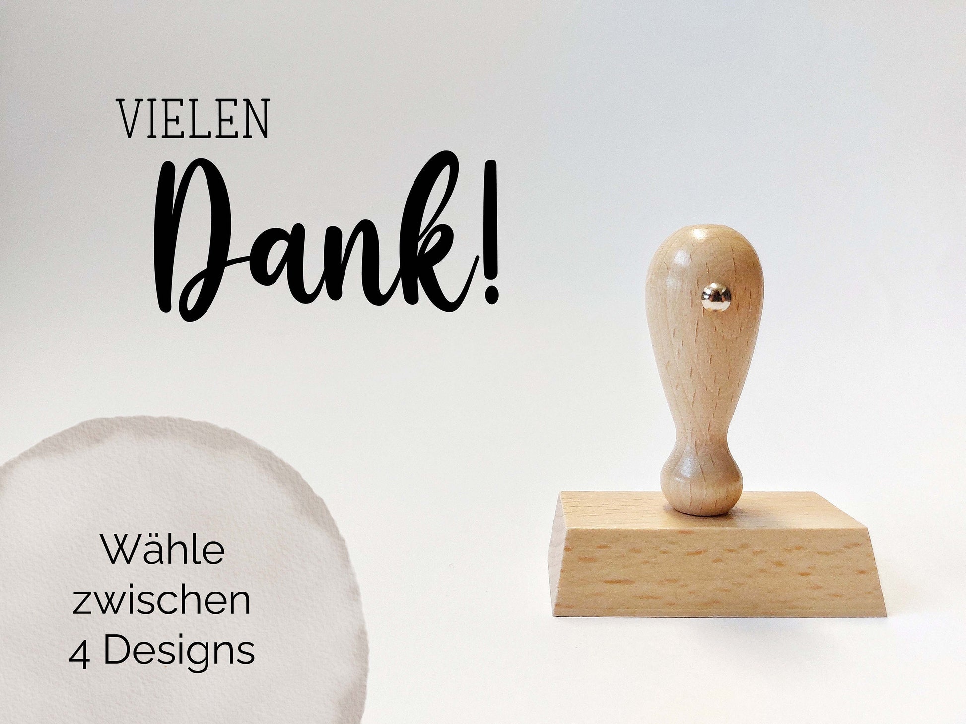 Vielen Dank! | 60 x 30 mm | 50 x 35 mm | Hochzeitsstempel | Dankeschön Gummi Stempel | Gast Geschenk | 4 Design zur Auswahl | Rechteckig