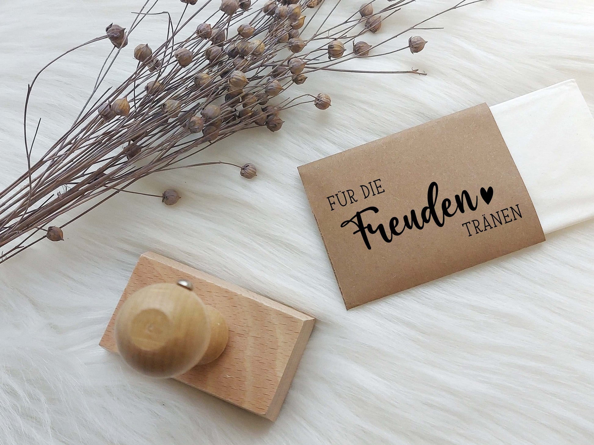 Für die Freuden Tränen | 60x30 mm | 50x35 mm | Hochzeitsstempel | Taschentücher Trauung Freudentrännen | 4 Design zur Auswahl | Rechteckig