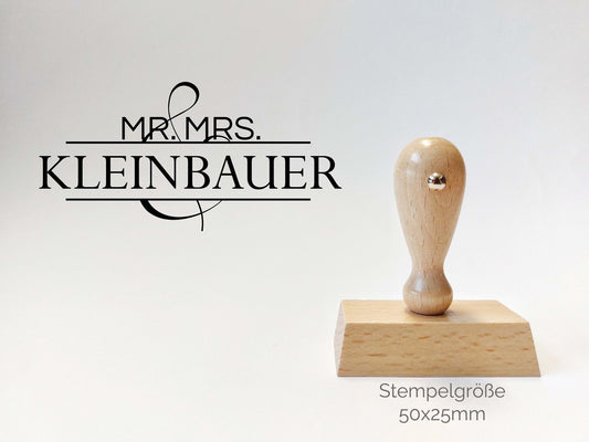 Mr&Mrs Stempel - Undzeichen | Nachname | Hochzeitstempel personalisiert | save the date | Stempel Rechteckig 70x40/60x30/50x25mm