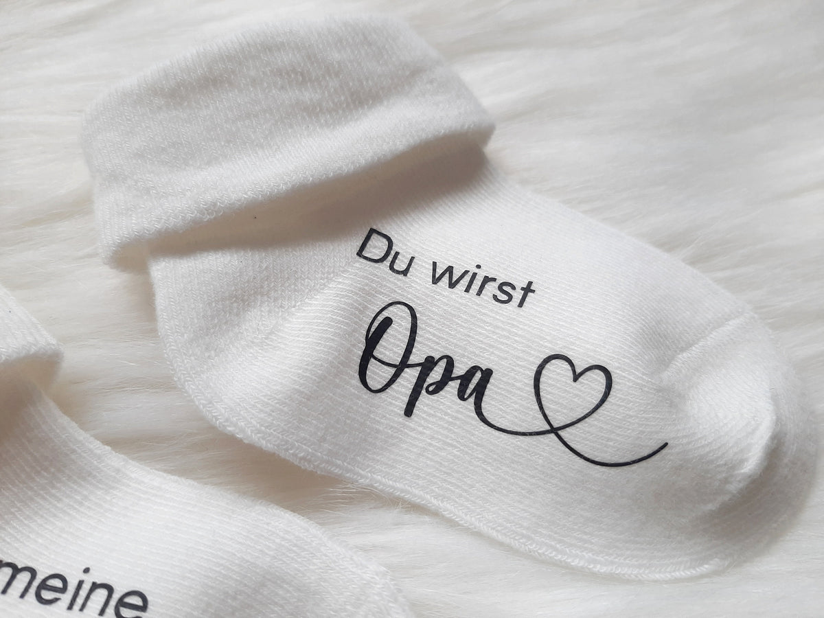 Babysocke - Schwangerschaft verkündung | Wir werden Eltern Verkündung | Du wirst Papa | Du wirstt Oma | Personalisierte Babysocke | Söckchen