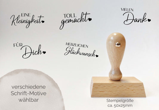 Kalligraphie | Liebe Worte Stempel 8 Designs | Für Dich | Toll gemacht | Vielen Dank | Viel Glück | Alles Liebe | Handmade with love