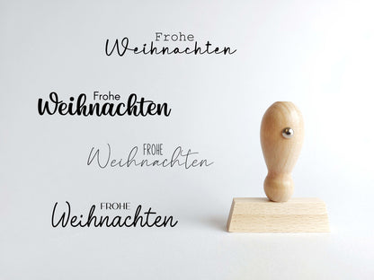 Frohe Weihnachten Stempel | Stempel Weihnachten | 50 x 10 mm - Holzstempel | Weihnachtskarte | Weihnachtsstempel | Stempel Rechteckig Advent