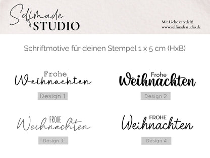 Frohe Weihnachten Stempel | Stempel Weihnachten | 50 x 10 mm - Holzstempel | Weihnachtskarte | Weihnachtsstempel | Stempel Rechteckig Advent