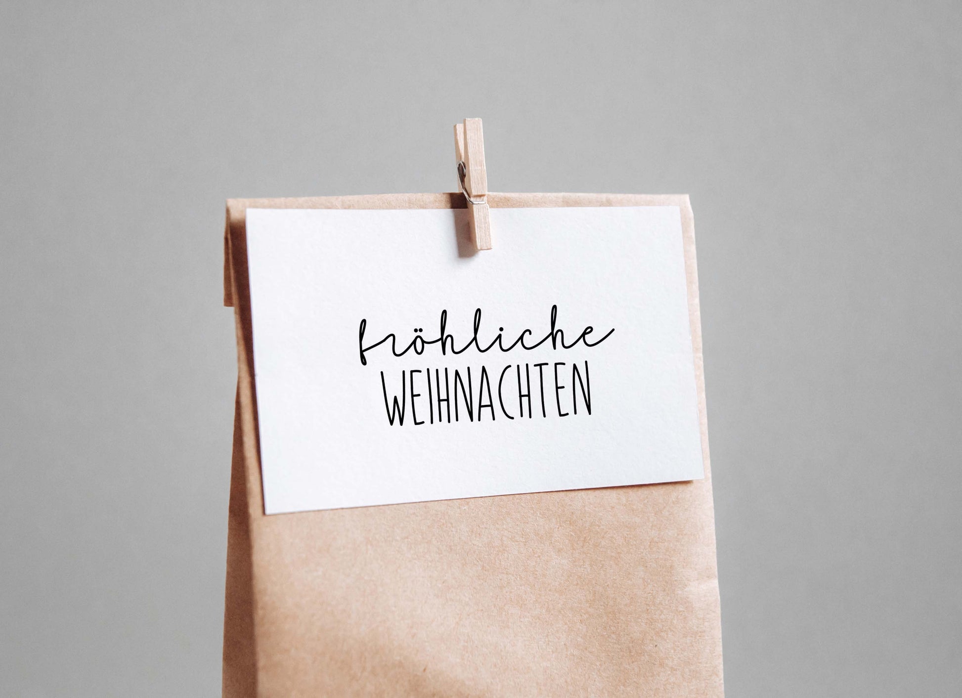 Fröhliche Weihnachten Stempel | Weihnachten | 50 x 25 mm - Holzstempel | Weihnachtskarte | Weihnachtsstempel | Stempel Rechteckig Advent