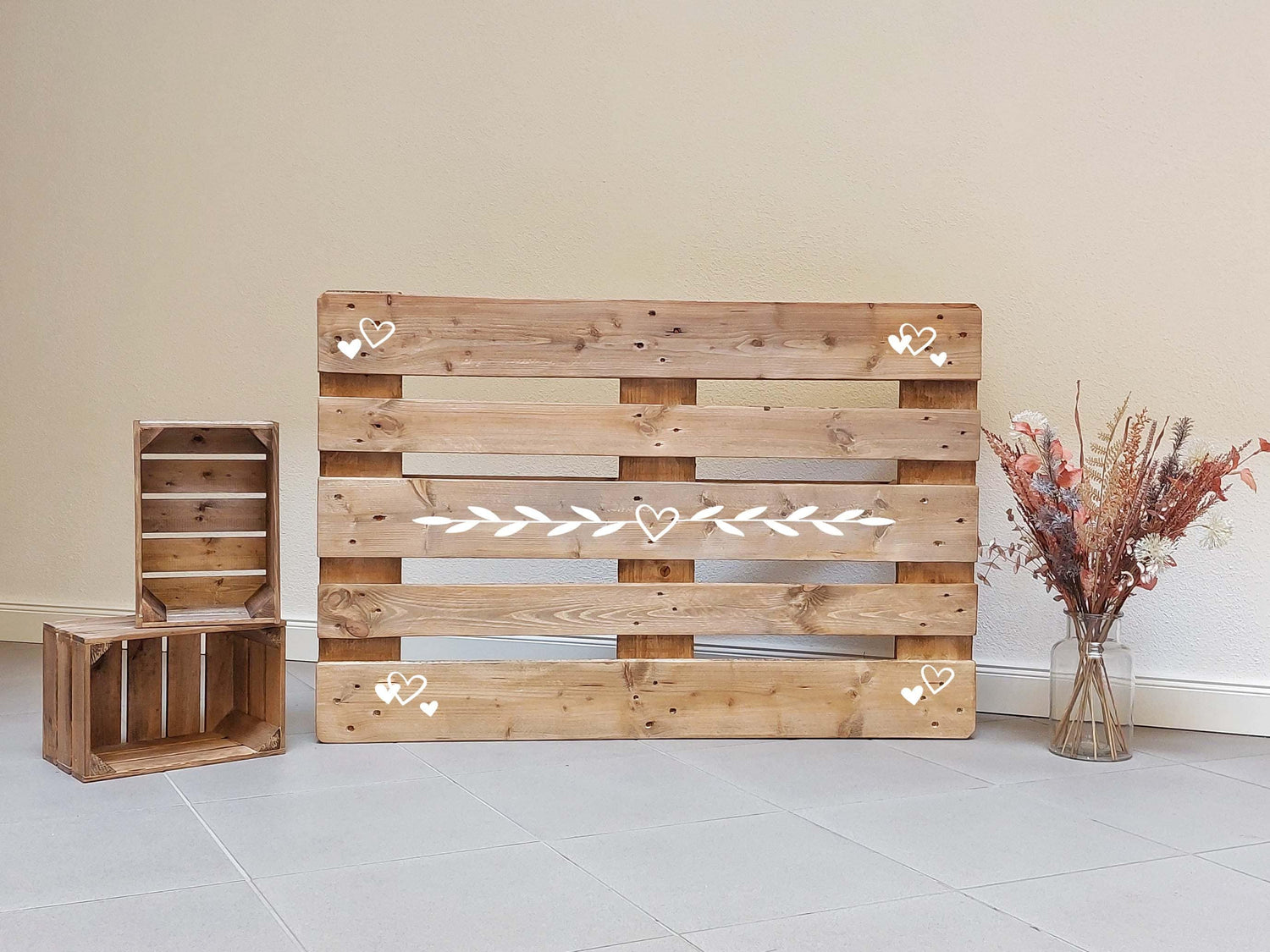 Paletten-Aufkleber - "Deko-Elemente" für Euro-Palette | Plott-Schriftzug für Paletten | Hochzeitsschild - SelfmadeStudio