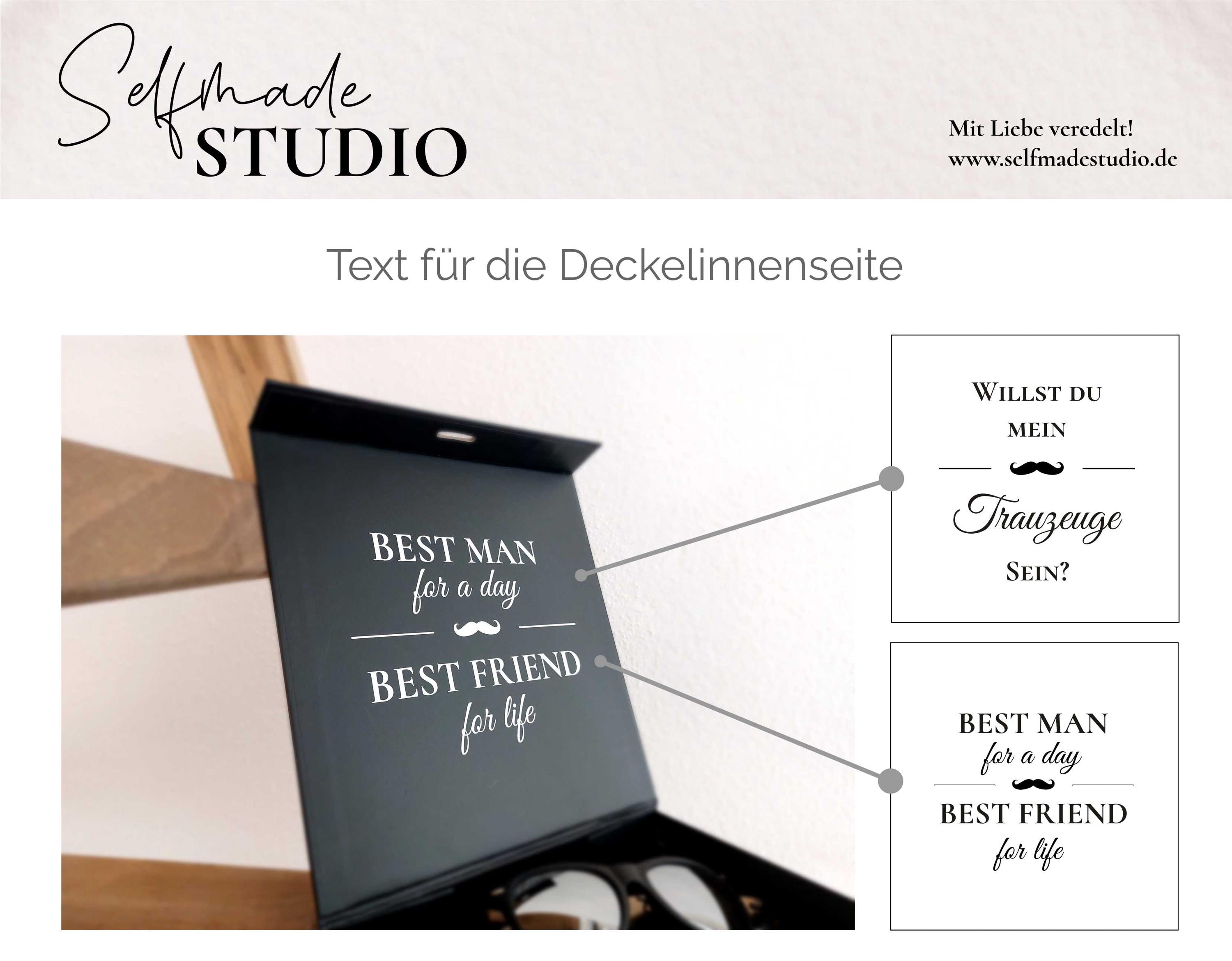 GroomBrideGifts Geschenkbox Für Trauzeugen & Trauzeuginnen - Schwarz, 6+2 Stück, 24,9x16,5x7,6 Cm
