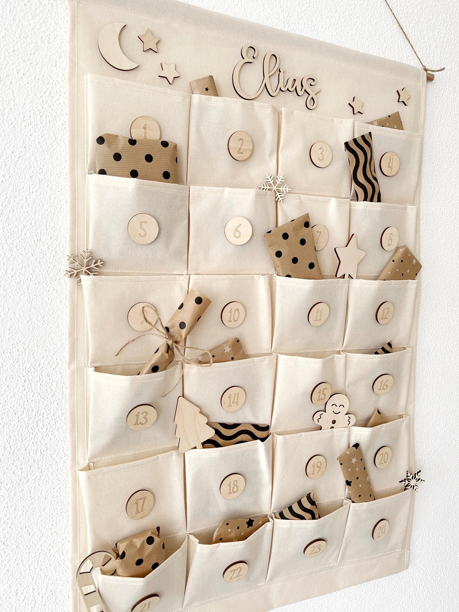 Adventskalender aus Stoff zum selbst Befüllen