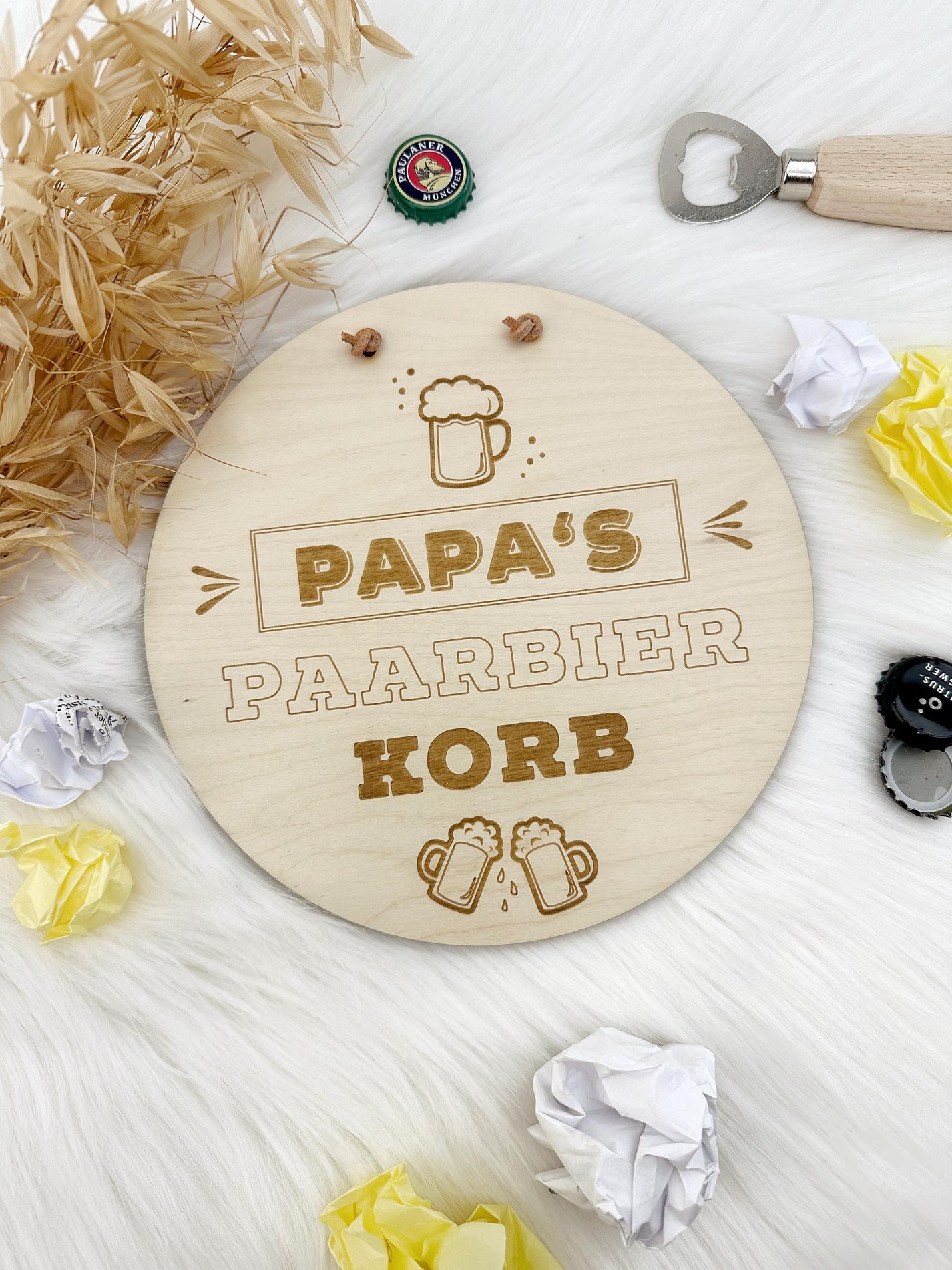 Paar Bier Korb Schriftzug