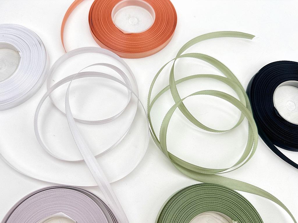 Satinband geriffelt 9mm – 25 Yards Geschenkband in Weiß, Grün, Grau, Orange, Schwarz für DIY, Basteln & Hochzeit, Weihnachten, Advent Band