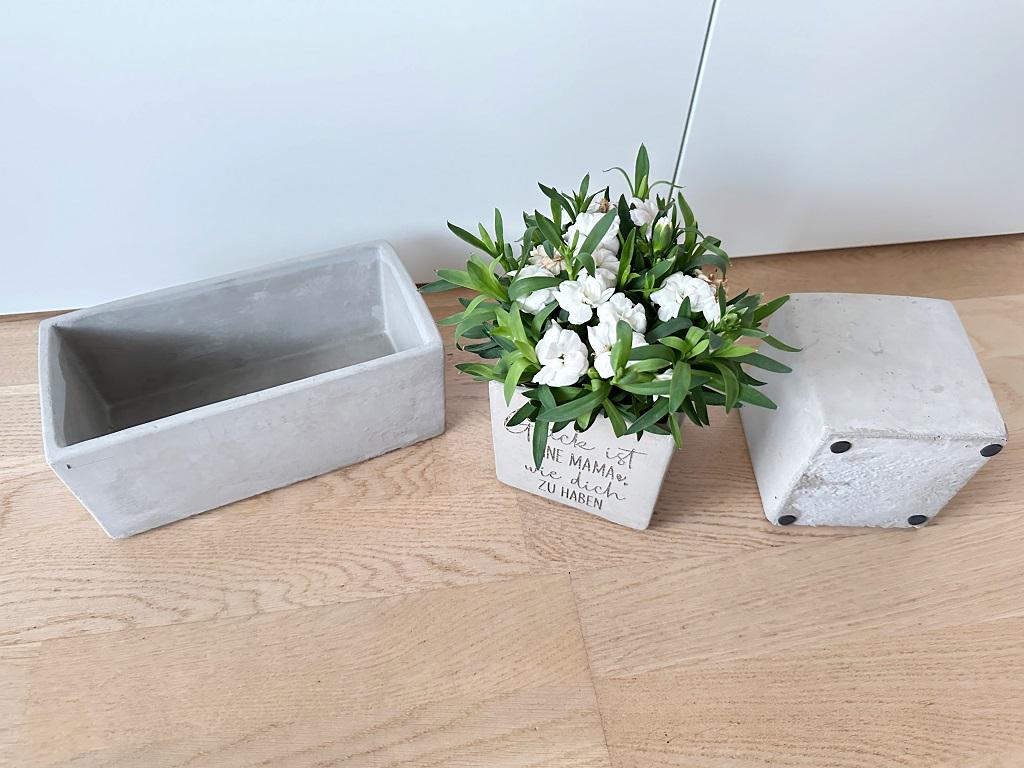 Blumentopf Beton-Optik Glück | Glück ist eine Mama wie dich zu haben | Muttertag Oma Freundin Schwester Nachbarin personalisiertes Geschenk