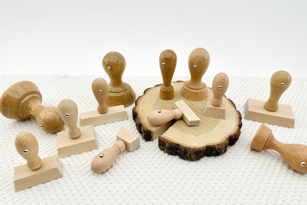 Weihnachtsstempel Holzstempel | Weihnachtsstempel für Karten & Geschenke | 45 mm rund oder 45x45 mm / 60x30mm eckig