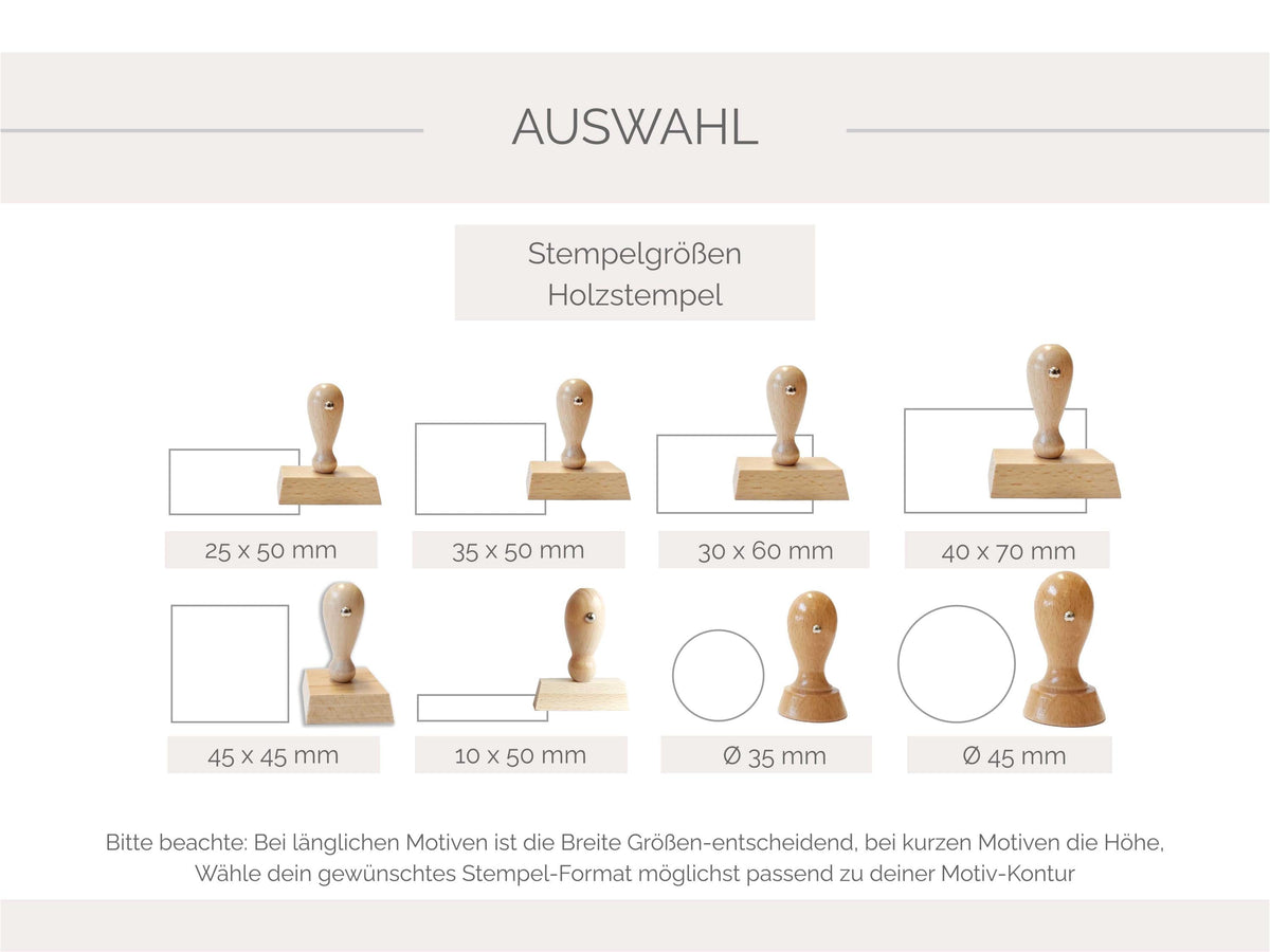 Weihnachtsstempel Holzstempel | Weihnachtsstempel für Karten & Geschenke | 45 mm rund oder 45x45 mm / 60x30mm eckig
